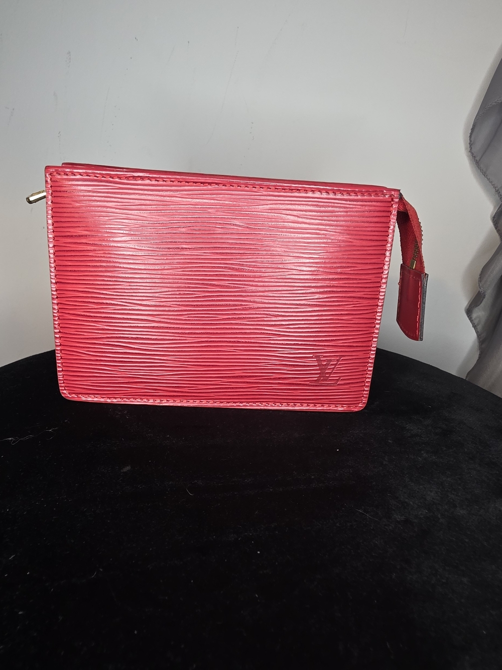 Louis Vuitton Red Epi Leather Pouch Authentic